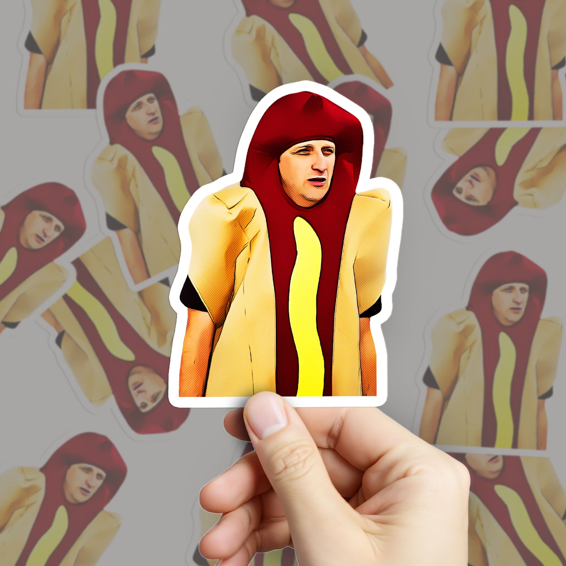 Hot dog guy sticker